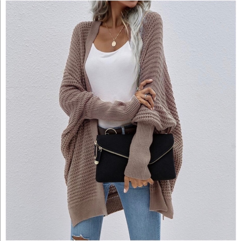 Cozy Dolman Sleeve Open Front Cardigan Sweater - Picture 4 of 10